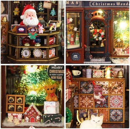 Christmas Miniature Dollhouse Kits, Tiny House Kit and Light - Image 4