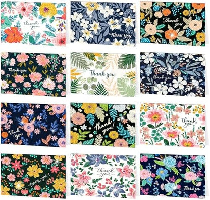 Saillong 12 Pack Thank You Diamond Painting Greeting Card Kit DIY Flower Thanks Diamond Art Cards with Envelope 5D Rhinestones Painting Making Kit for Adults Beginner DIY Crafts Thanksgiving Gifts by Saillong