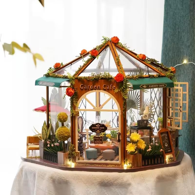 Miniature Wizardi Roombox Kit - Wooden Coffee Shop Dollhouse Kit - Image 7