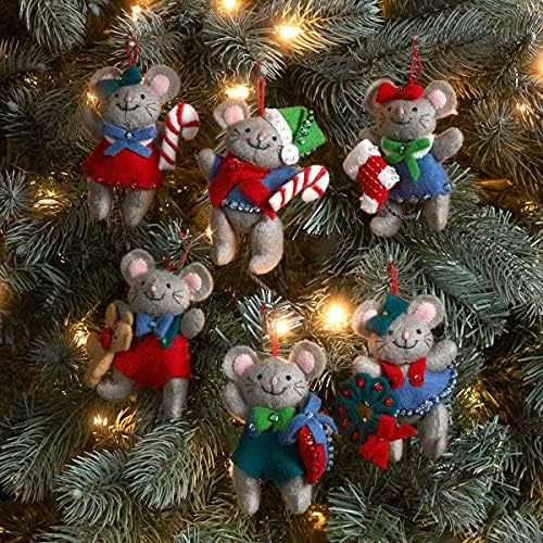 Bucilla 89288E Felt Applique Christmas Ornament Kit, Night Before Christmas, Set of 6 - Image 3