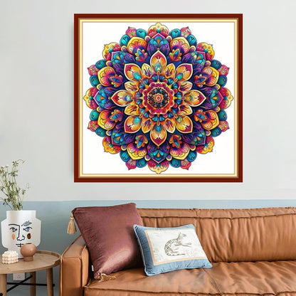 Joyhoor Stamped Cross Stitch Kits for Beginners, Needlepoint Kits for Adults, 11CT Counted Embroidery Kits-Magic Mandala 18x18 inchs - Image 2