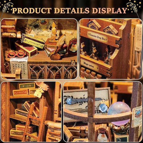 SUNNINO Book Nook Kit DIY Miniature Magic Wand Shop Dollhouse for Adults - Image 4