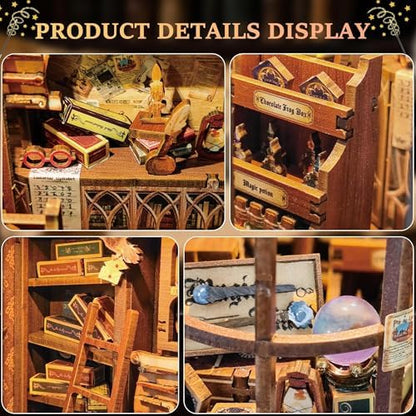 SUNNINO Book Nook Kit DIY Miniature Magic Wand Shop Dollhouse for Adults - Image 4