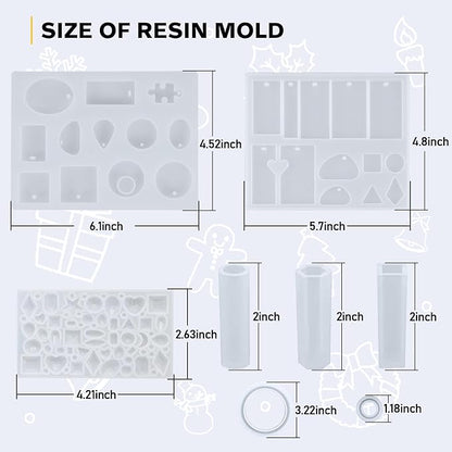 IGaiety Resin Jewelry Making Kit 240 Pcs Silicone Epoxy Resin Mold Keychain Starter Kit Bundle with Epoxy Molds and Pigments Tools for Beginners Adults Jewelry Earring Making