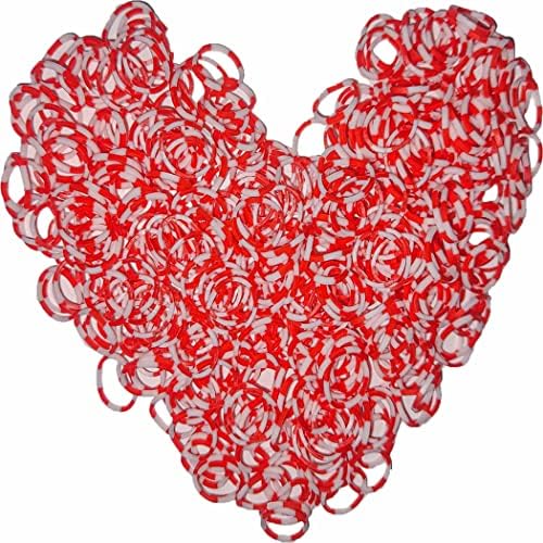 Loom Rubber Band Refill, White & Red 900 Pcs. by Yowamho