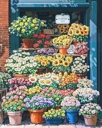 ZRIZQ Paint by Numbers Kit for Adults Beginners,Floral DIY Painting Set,Relaxing Creative Craft Activity,16x20 Inch-Flowers 16 by ZRIZQ