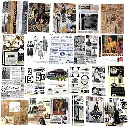 Esweny 200 Pieces Vintage Ephemera Scrapbooking Supplies Pack for Decoupage, Collage Craft, Notebooks, Album, Planners, Paper Scrapbook Stickers Kit (Retro) - Image 4