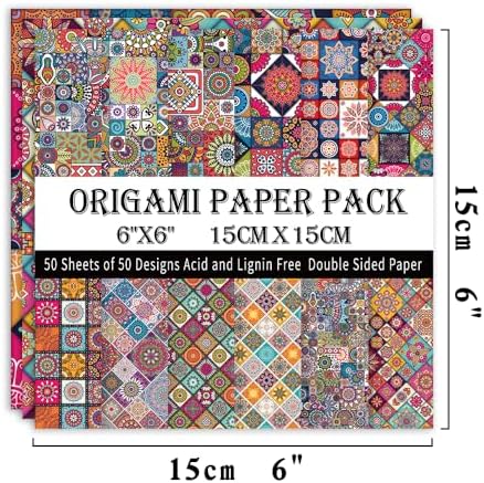 Origami Paper 50 Sheets, 6-Inch Square Double Sided Colored Craft Paper - Image 2