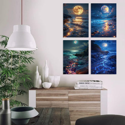 DOTSOPS 4 Pcs Moon Lake Diamond Painting Kits for Adults Art Painting Kits - Image 5