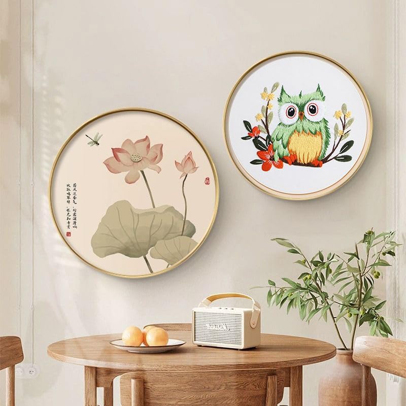 Konrisa Owl Embroidery Kit for Beginners Adult, Embroidery Starter Kit with Cloth Hoops Threads DIY Sewing for Craft Lover Hand Stitch Needlepoint Kits - Image 6
