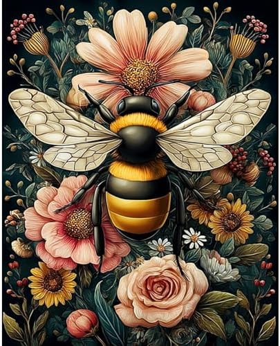 Arttoplus Bee Paint by Numbers Kit for Adults Beginner 16x20 inch by Arttoplus