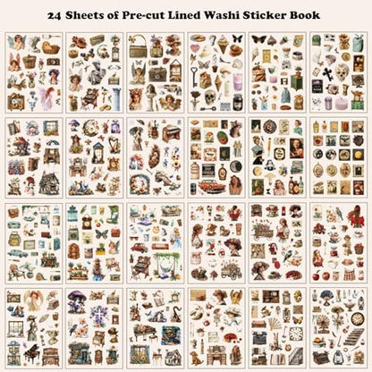 478pcs Pre-Cut Vintage Scrapbook Sticker Book for Adults and Teens, Washi Stickers for Scrapbooking Supplies,Journaling Stickers Aesthetic Ephemera for Junk Journals, DIY Crafts Arts Decorative - Image 2