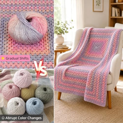Coopay Gradient Crochet Kit for Beginners Adults, Granny Square Blanket Kit - Image 4
