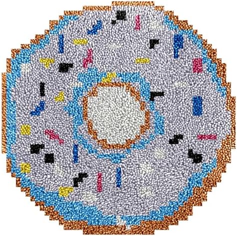 Manzapu Latch Hook Kits for Adults Beginner, 12x12 inch - 30x30 cm Cute Small Shaggy Rug Making Kits with Pre-Cut Yarn, Coded Canvas ＆ Crochet Hook Tool - Relaxing DIY Craft Gift by Manzapu