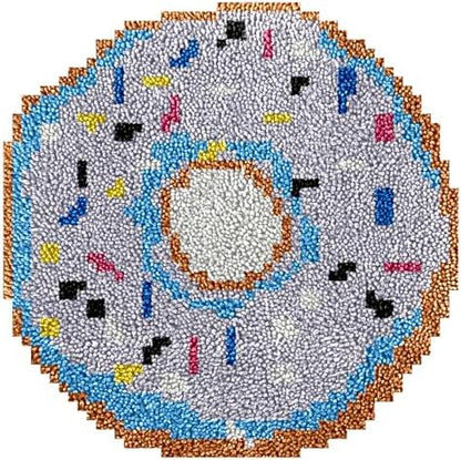 Manzapu Latch Hook Kits for Adults Beginner, 12x12 inch - 30x30 cm Cute Small Shaggy Rug Making Kits with Pre-Cut Yarn, Coded Canvas ＆ Crochet Hook Tool - Relaxing DIY Craft Gift by Manzapu