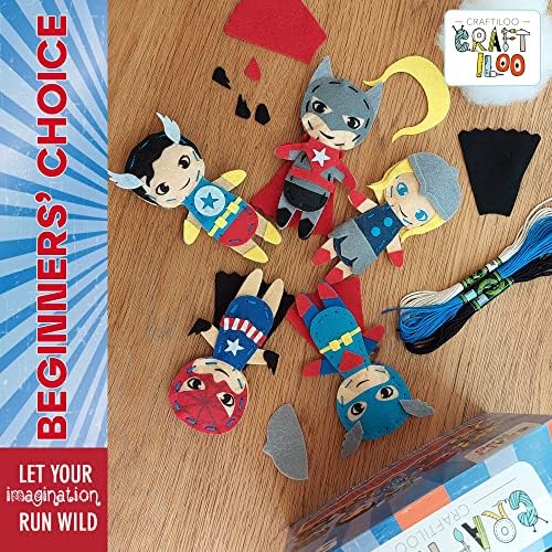 Superhero Sewing Kit for Little Kids - 5 Easy Felt Beginner Projects - Image 6