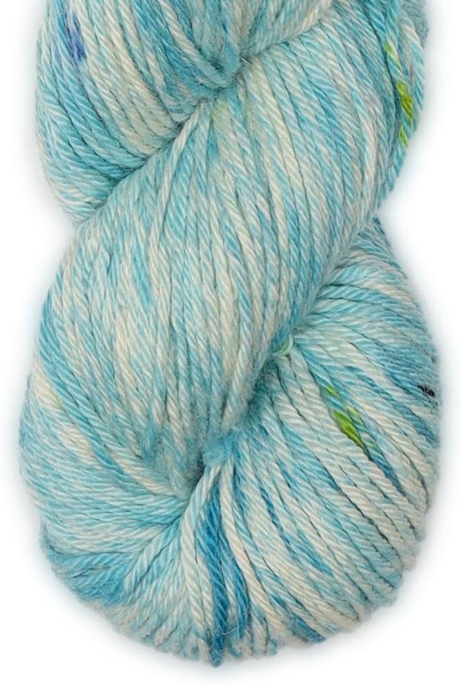 100% Baby Alpaca Yarn Wool 100g Hank DK Weight Hand Dyed Made in Peru - Heavenly Soft and Perfect for Knitting and Crocheting (Aqua Reflections, DK Hand Dyed - 100g Hank)