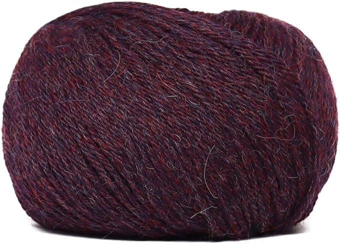 100% Baby Alpaca Yarn Wool Set of 6 Skeins (300 Grams) DK Weight - Made in Peru - Heavenly Soft and Perfect for Knitting and Crocheting (Plum, DK - 6 Skeins)