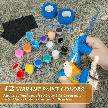 Wood Carving Kit, 37pcs Wood Carving Tools with 12 Color Paint, Wood Whittling Kit with 4pcs Templates & Users Guide for Beginners37Pcs Wood Carving Kit with Storage Bag - Image 5