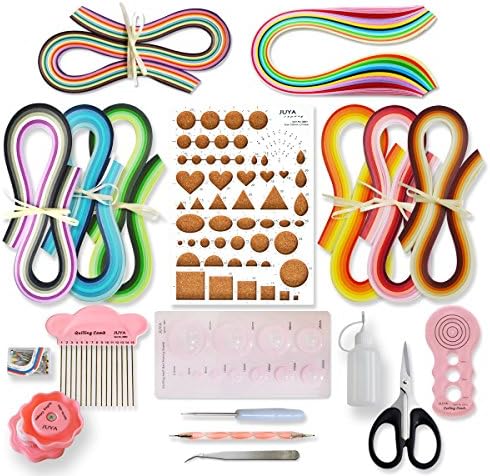 JUYA Paper Quilling Kit 960 Strips with 12 Tools, Pink Set, 5mm by JUYACrafts