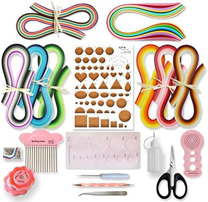 JUYA Paper Quilling Kit 960 Strips with 12 Tools, Pink Set, 5mm by JUYACrafts