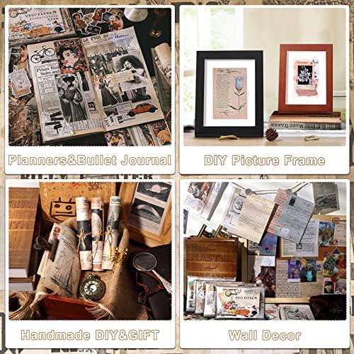 Draupnir 800pcs Vintage Junk Journal Supplies,Scrapbook Supplies Scrapbooking Paper and Stickers Ephemera for Art Aesthetic Journaling Kit Collage - Image 6