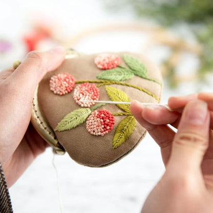 EXCEART 1 Set Embroidery Purse Material Kit Coin Purse for Women Kisslock Embroidery DIY Bags Purse Coin Purses Embroidery Kit for Beginners European Style Crafting Supplies Miss