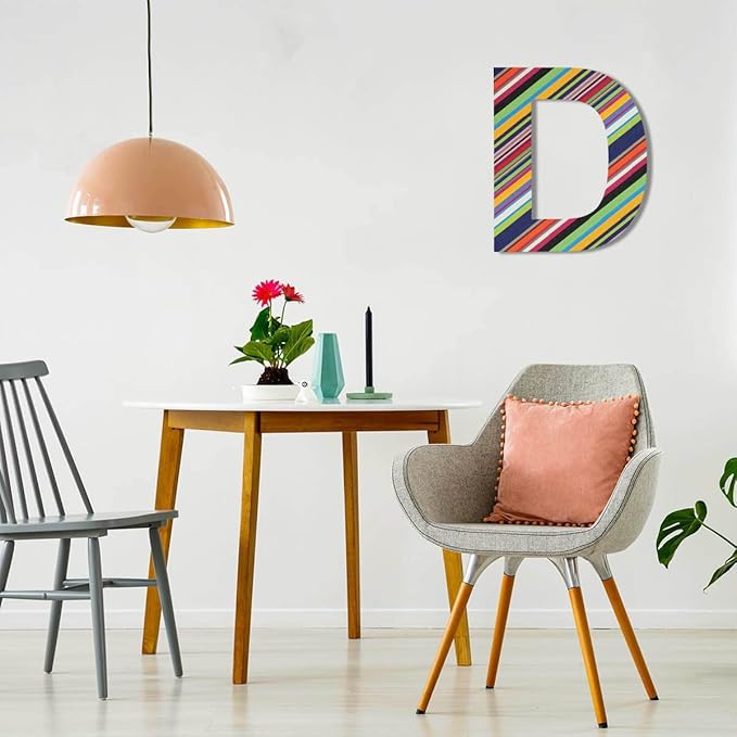12 Inch Wooden Letter D, 1/4 Inch Thick Large Unfinished Wood Letter for Home Wall Decor, DIY Crafts