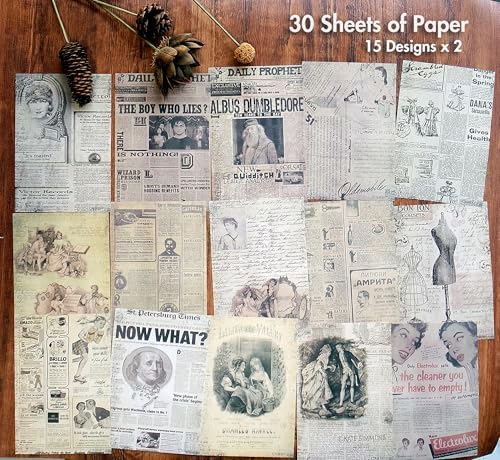 Vintage Scrapbook Stickers and Ephemera Pack – Pre Cut Design Scrapbooking Supplies with 216 Washi Stickers & 30 Papers for Jounk Journaling, Planners, DIY Crafts, Card Making - Image 6