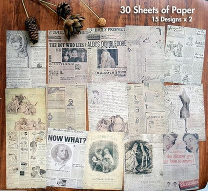 Vintage Scrapbook Stickers and Ephemera Pack – Pre Cut Design Scrapbooking Supplies with 216 Washi Stickers & 30 Papers for Jounk Journaling, Planners, DIY Crafts, Card Making - Image 6