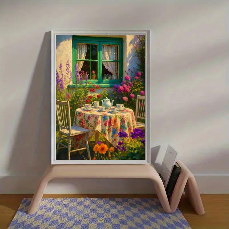 Canrichshop Paint by Numbers Kit for Adults-Garden Paint by Number,DIY Acrylic Oil Painting Beginners Unframed,Adult Paint by Number on Canvas for Decor 16x20inch - Image 3