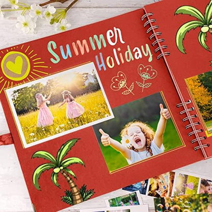 Bstorify Square Scrapbook Photo Albums 80 Pages (11 x 11 Inch) Red - Image 7
