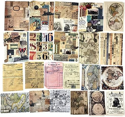 Esweny 200 Pieces Vintage Ephemera Scrapbooking Supplies Pack for Journaling, Decoupage Paper Scrapbook Stickers Kit for Junk Journal Planners Collage Craft Notebooks Album (Word Memory) - Image 4
