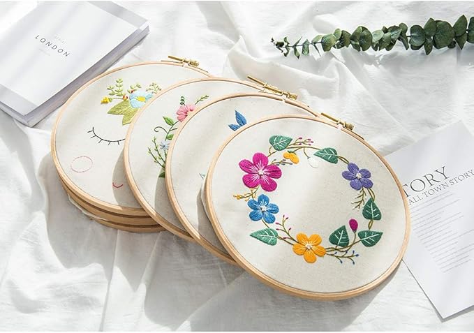 2 Pack 6 Inch Wood Embroidery Hoop, Guofa Beech Wood Cross Stitch Hoops for DIY Decoration