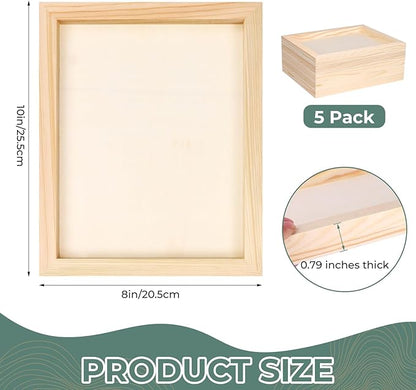 FSWCCK 5 Pack 8 x 10 inch Wood Panel Boards, Unfinished Wood Canvas Panels for Crafts, Painting Canvas, DIY Art Projects, Pouring, Arts Use with Oils, Acrylics