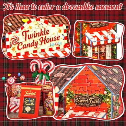 3D Puzzle for Adult,Twinkle Candy House Miniature Kit Building for Beginner - Image 3