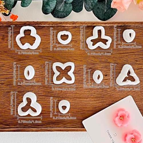 Xaekicr A2-3-1-Handmade Jewelry Pendant Crafting Kit,Flower Plastic Molds Set, DIY Polymer Clay Printing Tools - Image 2