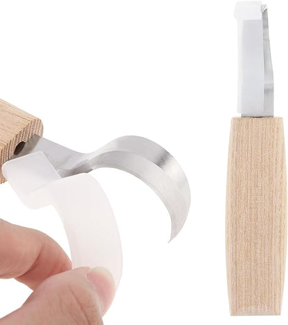 5pcs Wood Carving Tools Set, 5 in 1 Whittling Wood Carving Kit for Spoon Carving Woodworking with Canvas Bag