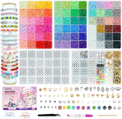 Gionlion Clay Beads Friendship Bracelet Making Kit, 72 Colors Preppy Clay A-Z Letter Number Beads & Charms Complete Jewelry Making Kit DIY Crafts Gift for Teen Girls by Gionlion