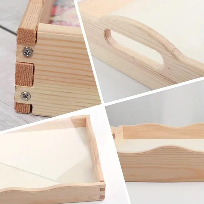 DoxQcs DIY Diamond Art Wooden Food Tray with Handle Diamond Painted Table Decoration Tray for Breakfast Bar Dinner Table Diamonds Art Painting for Beginners-2PCS