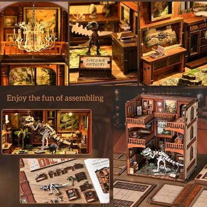 DIY Book Nook Kit, 3D Wooden Puzzle for Adults, Miniature House Kit with Touch LED Light, Gothic Bookshelf Insert Decor, Creative Hobby Gift for Fantasy Lovers - Image 6