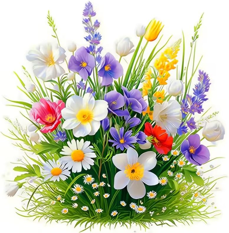 Flower Stamped Cross Stitch Kits for Adults Beginner Needlepoint Art Craft by TaeYsck