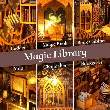 DIY Book Nook Miniature Kit with Sensor Light & Dust Proof for Teens Adults - Image 6
