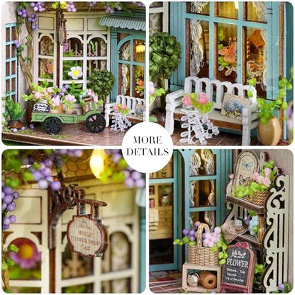 Sutinban Mini House, Flippable DIY Miniature House Kit 1:100 Tiny House Kit, Perfect DIY Birthday Festival Gift for Friends, Lovers and Families (Molly Garden) - Image 5