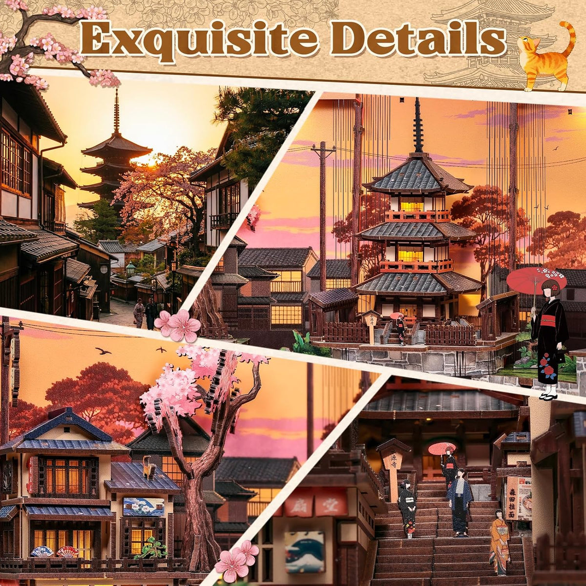 CUTEBEE Book Nook Kit - DIY Miniature House Japanese Street Diorama