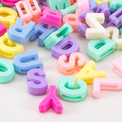 45-50pcs Large Alphabet Letter Beads, Colorful A-Z Mixed Alphabet Beads for DIY Crafts, Acrylic Letter Loose Spacer Charms for Keychains Necklaces Bracelets Jewelry Making(15g)- Random Colors