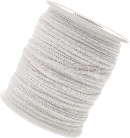 Candle Wicks 100% Natural Cotton, Roll 200 Feet Twine String Spools Braid Candle Non-Smoke Candles Wicks for Candle Making Accessories DIY(1 Roll 200Feet Cotton Wire) Mother' Day+Easter Decor or Gifts