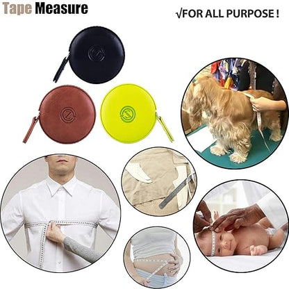 Sewing Tape Measure, Medical Body Cloth Tailor Craft Dieting Measuring Tape, 60 Inch/1.5M Dual Sided Retractable Ruler with Push Button Round(1 Pack, Blue)