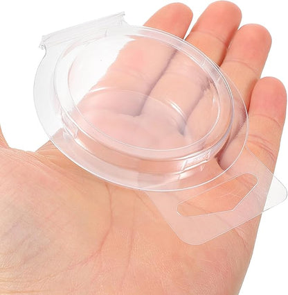 Cabilock 100pcs Clear Plastic Wax Melt Molds Wax Container Clamshells for DIY Candle Making and Soap Crafting Compact Lightweight Packaging Boxes