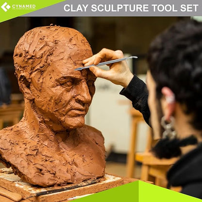 CYNAMED 10 Pc Stainless Steel Spatula Wax & Clay Sculpting Tool Set